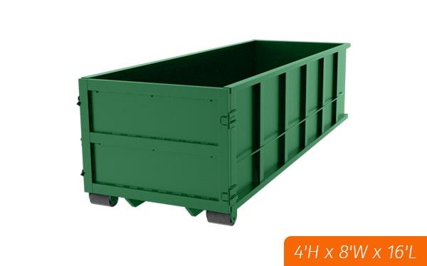 fifteen yard dumpsters are commonly used for construction waste disposal